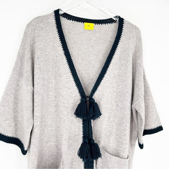Roberta Roller Rabbit Tassel Wool Blend Cardigan OS Grey - Picture 4 of 7